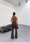 230 Gr Poly Viscose Full Lycra İspanyol Paça Pantolon resmi
